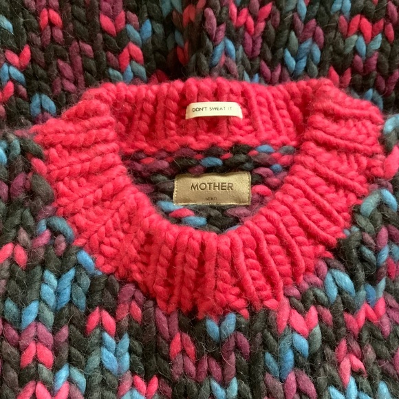 MOTHER The Bell Sleeve Pullover Sweater Alpaca Wool Multi Colored SZ M - Picture 8 of 14
